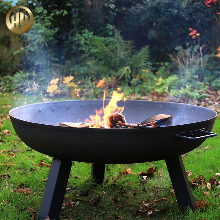 portable pizza oven Camping Carbon Steel Metal Round Raised Wood Burning Heating Fire Pit