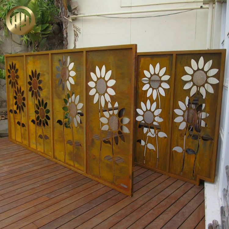 Wholesale Garden Metal Landscape Corten Steel Divided Screen Panel/ laser cut fence panel