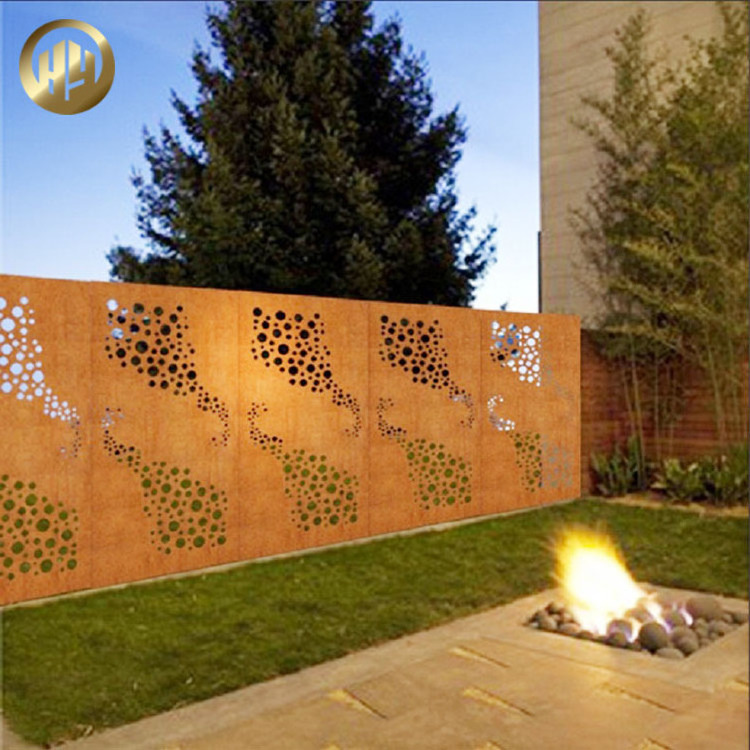 Wholesale Garden Metal Landscape Corten Steel Divided Screen Panel/ laser cut fence panel