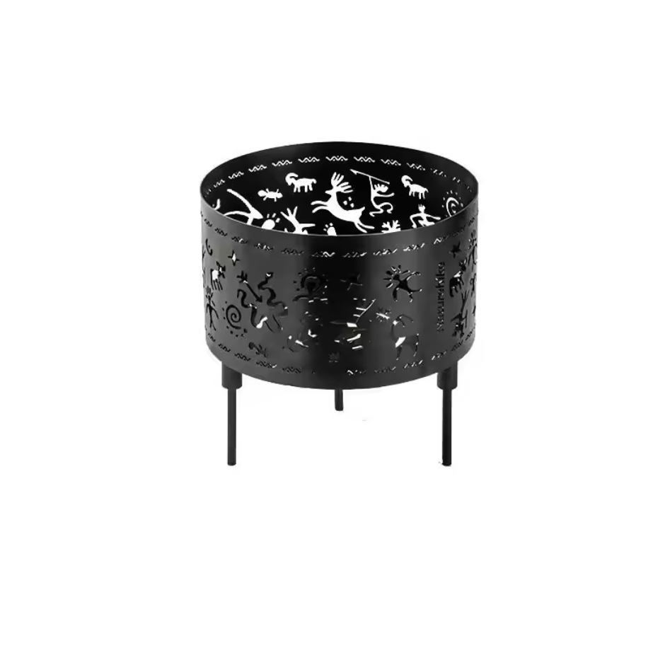 Fire Pit 32 Inch Bonfire Wood Burning Firepit Square Fire Table Patio Cooler Grill Firepits Mesh Spark Screen Cover