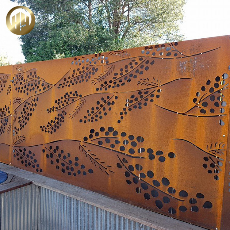 Wholesale Garden Metal Landscape Corten Steel Divided Screen Panel/ laser cut fence panel