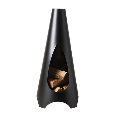 HY Hot seller Chimney BBQ Chimenea Fire Pit Stove Garden Outdoor Wood Burner Vertical Fireplace