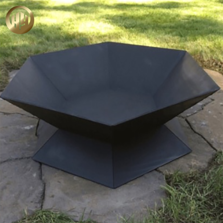 Hexagon Powder Coating Metal Courtyard Barbecue Warming Corten Steel Fire Pit