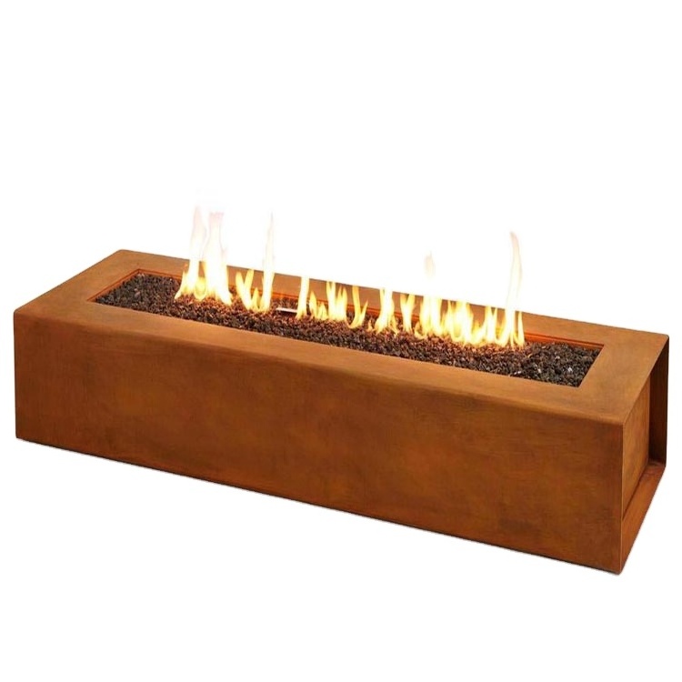 Rectangular Corten Steel Rusty Metal Wood Burning Brazier Grill Cover BBQ  Heater Fire Pit