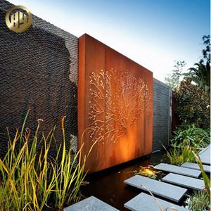 Corten Steel Metal Pattern LED Garden Decoration Landscape Screen/ fence panel