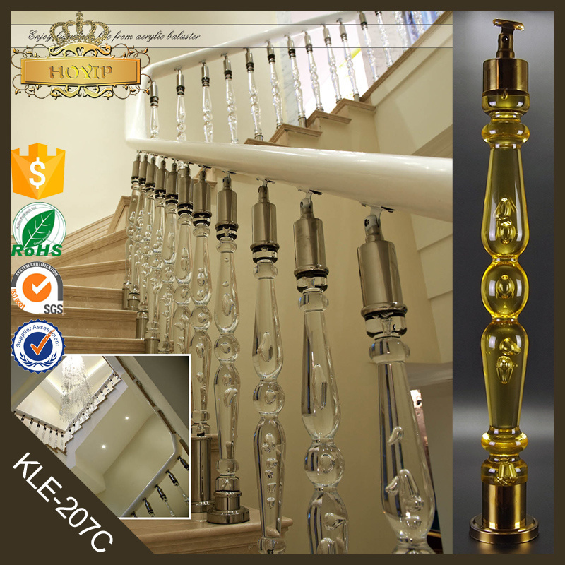 Modern Glass stair railing crystal staircase acrylic rod baluster plastic pillar column decorative handrail for stairs