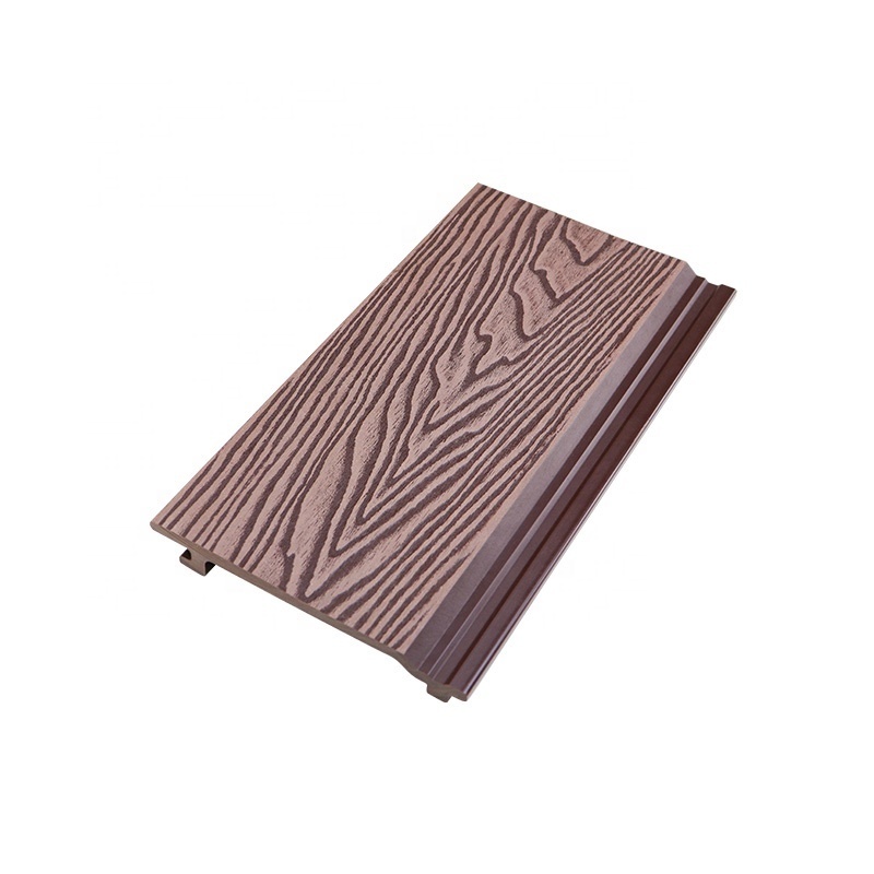 Wholesale exterior 3D embossed wood grain wpc wall cladding waterproof wood plastic composite facade panel