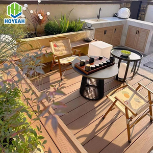 Hoyeah 13823 aluminum wood plastic composite co-extruded decking outdoor waterproof non-slip durable aluminum wpc deck