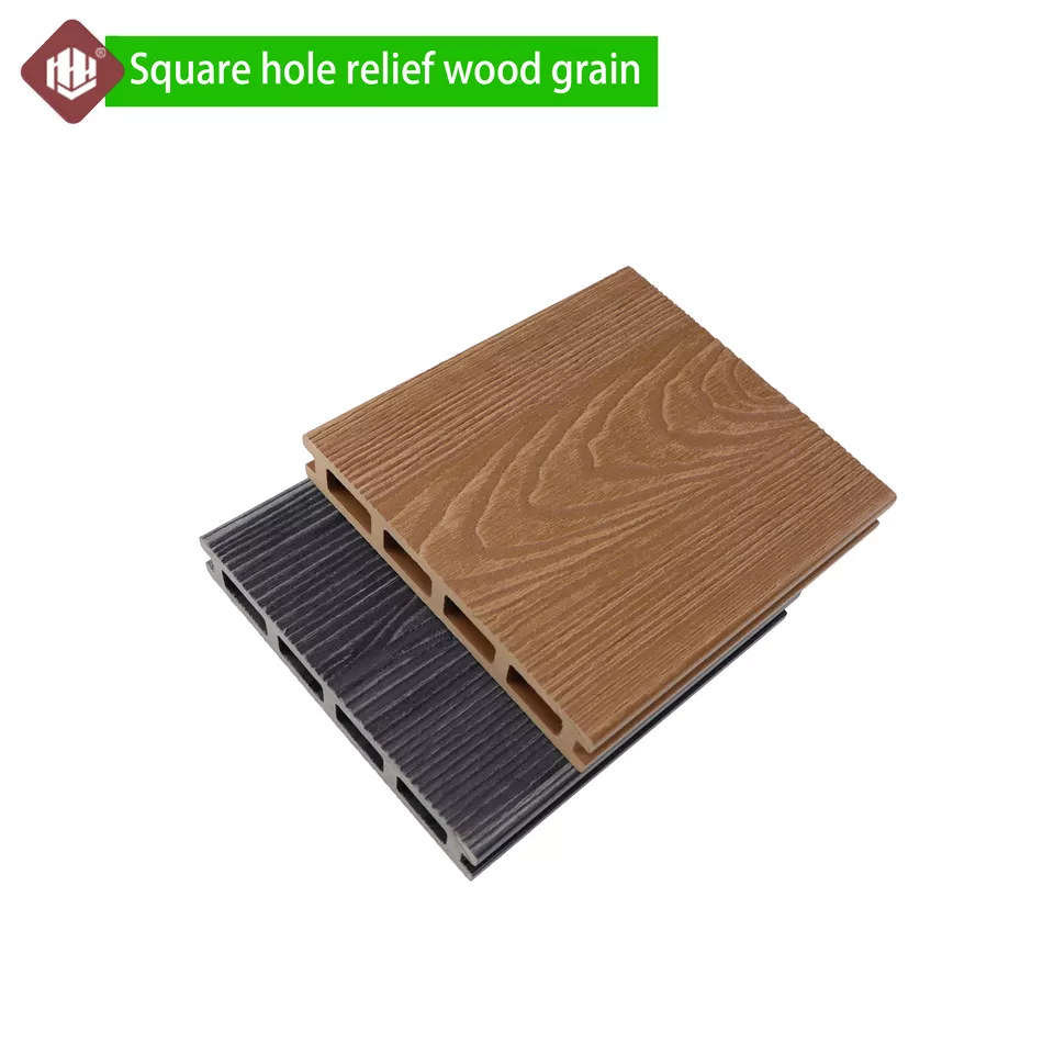 Factory direct wood plastic composite decking 3D embossed timber deck wpc hollow engineered flooring