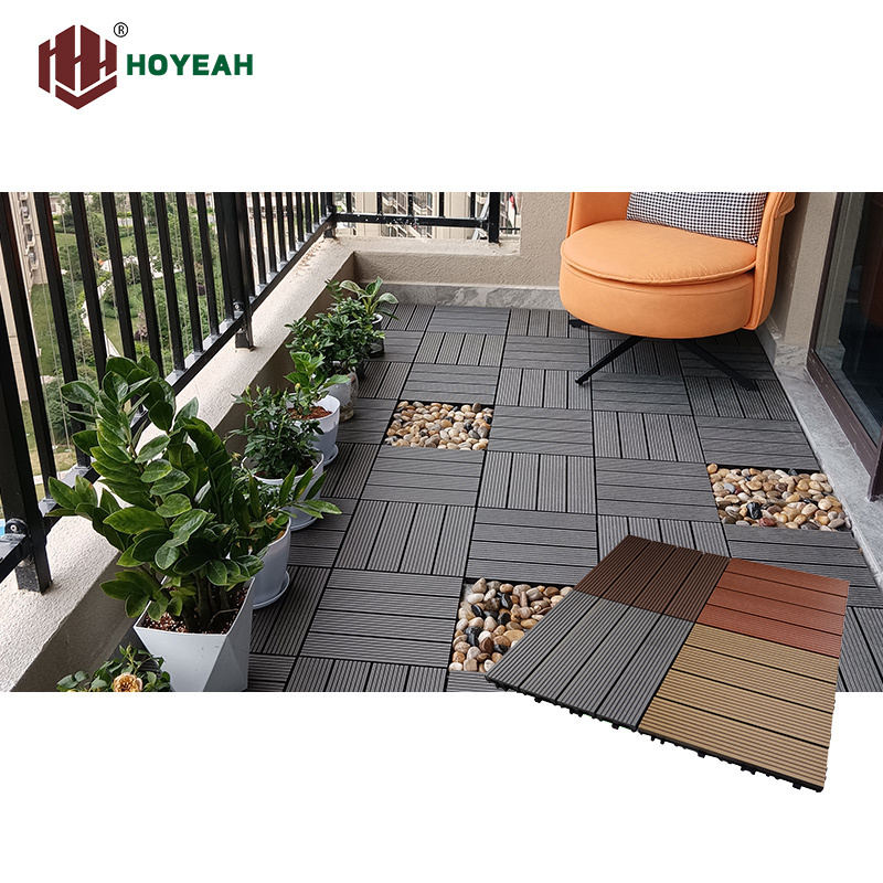 Wholesale wood plastic composite decking waterproof wpc interlock deck tiles for garden