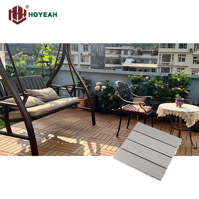 Wholesale wood plastic composite decking waterproof wpc interlock deck tiles for garden