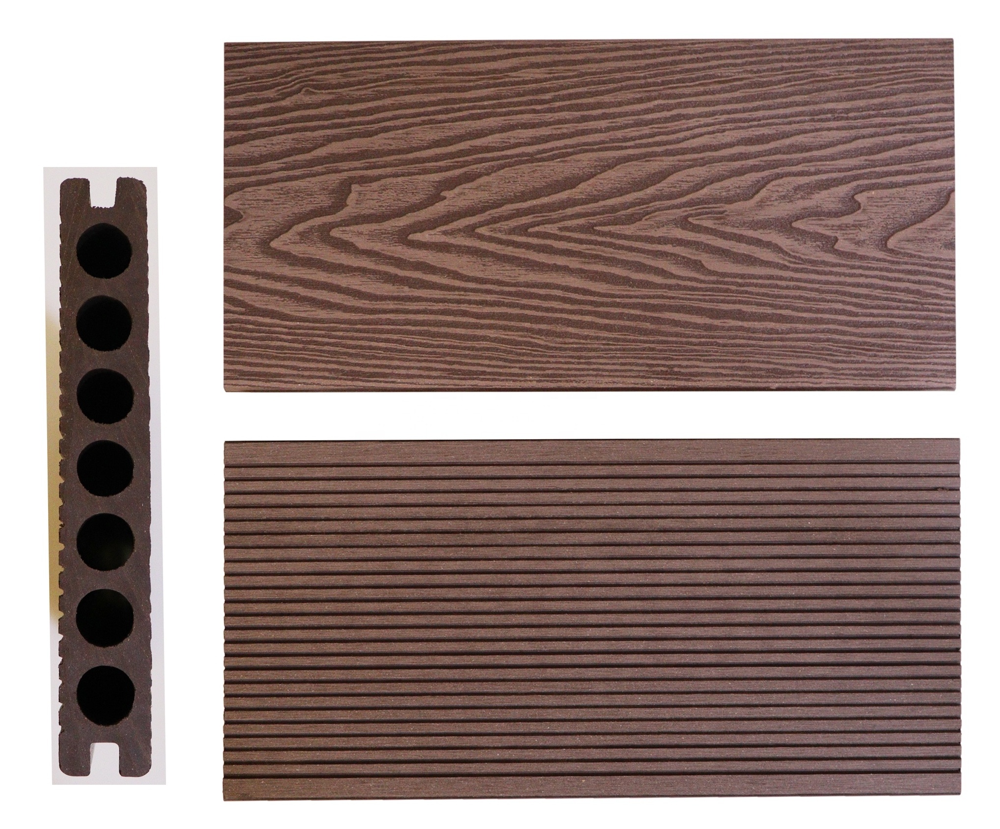 Factory Supply Waterproof Wood Plastic Composite Decking 3D Embossed Wood Grain Outdoor WPC Flooring