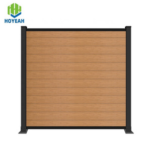 Hoyeah 15521 wpc fencing panel outdoor co-extruded wood plastic composite fence for garden