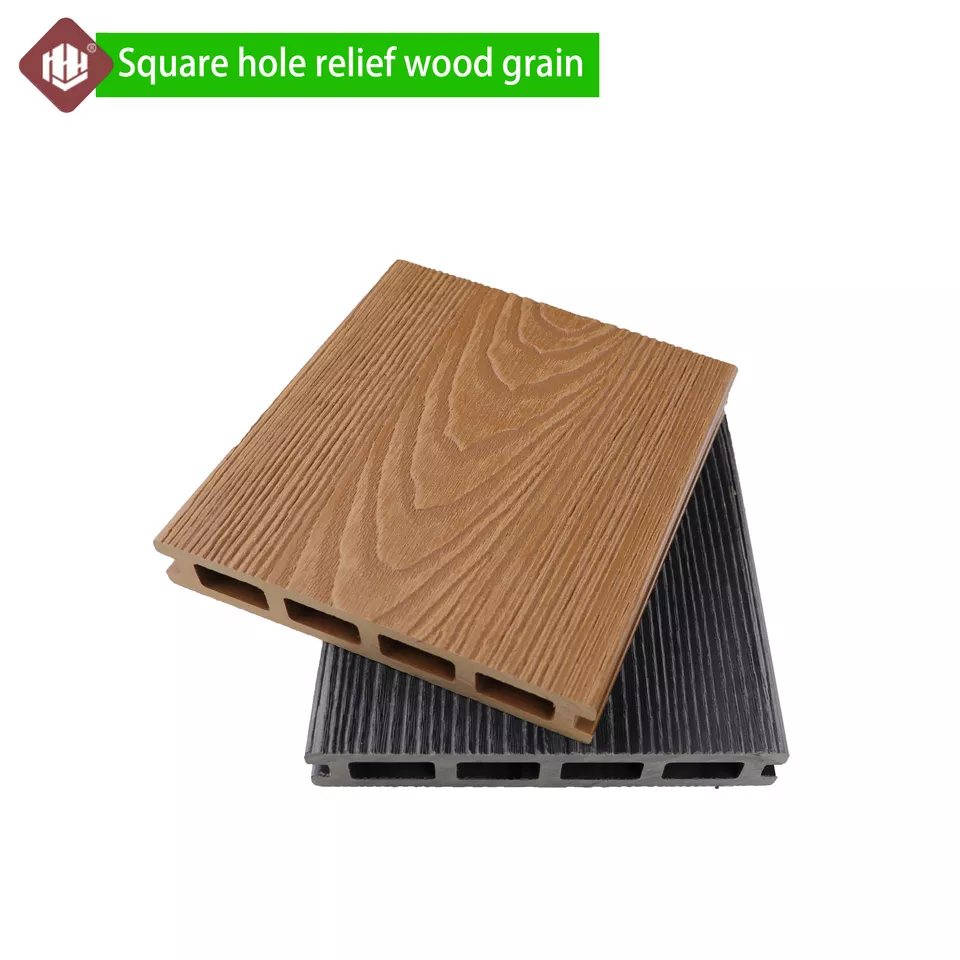 Factory direct wood plastic composite decking 3D embossed timber deck wpc hollow engineered flooring