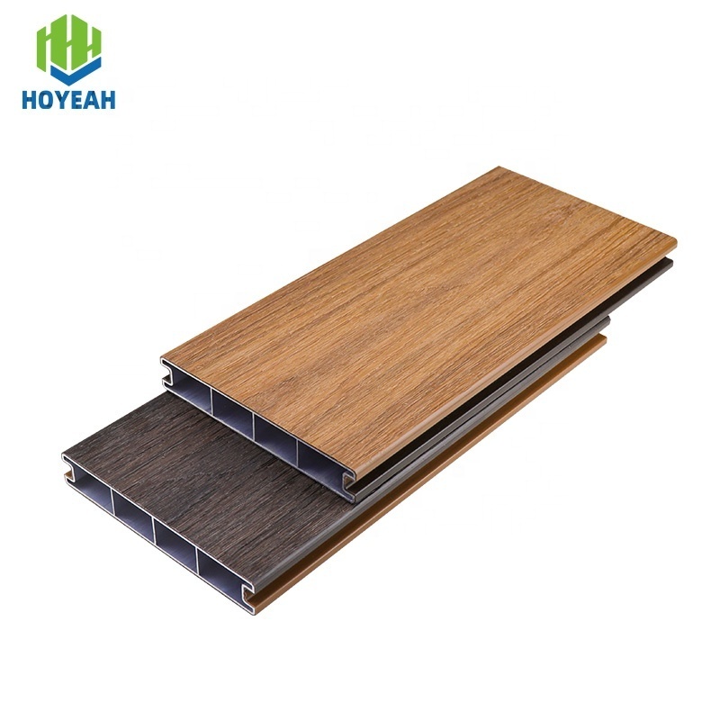 Hoyeah hot aluminum wood plastic co-extruded composite decking high-grade durable waterproof outdoor wpc deck