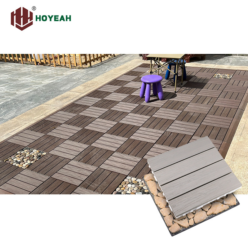 Wholesale wood plastic composite decking waterproof wpc interlock deck tiles for garden