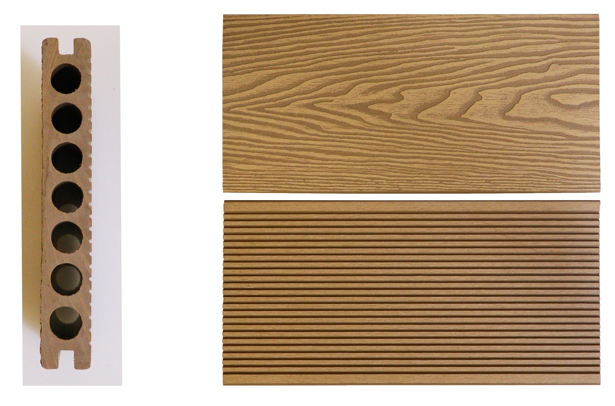 Factory Supply Waterproof Wood Plastic Composite Decking 3D Embossed Wood Grain Outdoor WPC Flooring