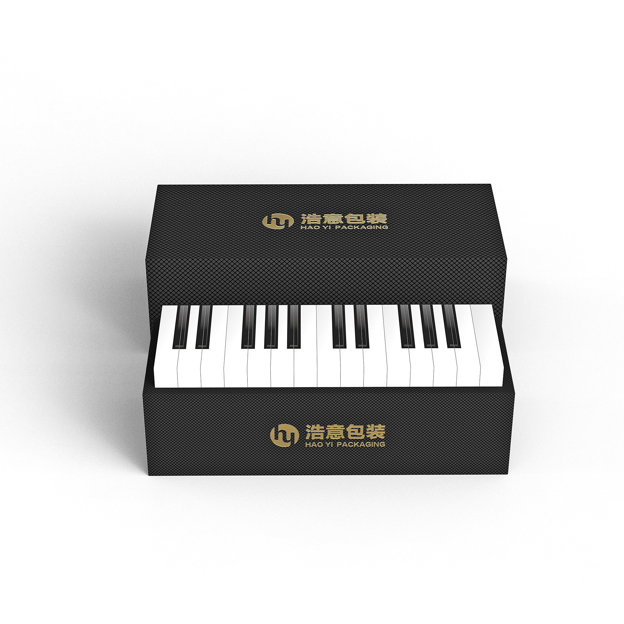 Custom new design piano key coated paper packing gift box with bag for present packaging with printing logo