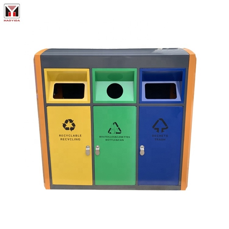 Urban outdoor garbage can commercial classification leather box stainless steel garbage can