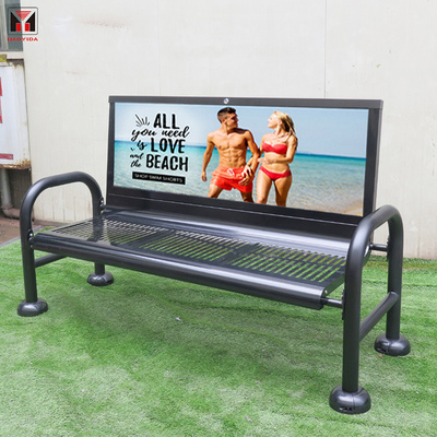 Factory Sale Outdoor Public Steel Advertising Bench Customized Metal Bench Seat