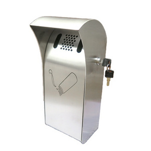 Stainless Steel trash can ash bin with ashtray stand recycle bin ashtray trash can