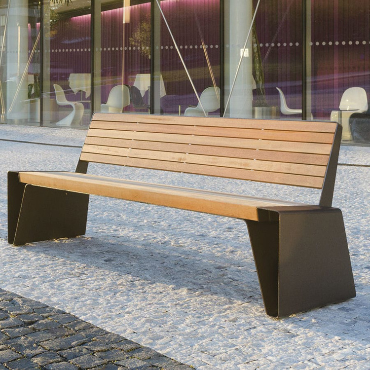 Park Outdoor Steel luxury bench long back chair Public Street garden Seating patio bench