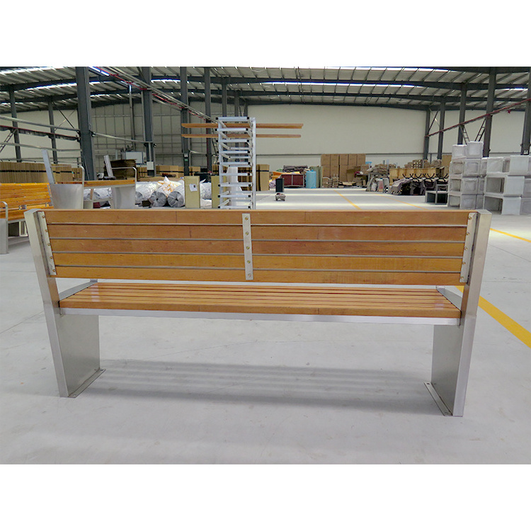 Factory Customized stainless steel plastic park wooden bench outdoor bench