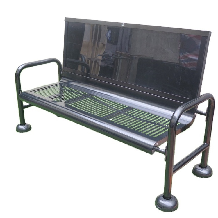 City Outdoor leisure Steel Bus Stop Advertising Bench In USA Street Garden Chair Park Bench manufacturer