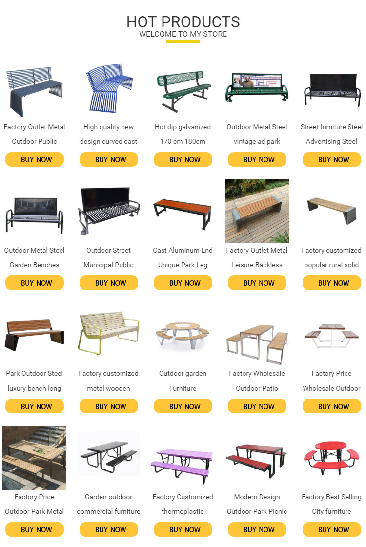 Factory Outlet Metal Outdoor Public Custom Antique Wrought Cast Iron Garden Park Bench manufacturer