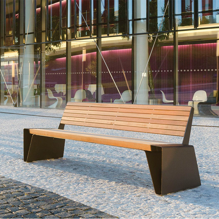 Park Outdoor Steel luxury bench long back chair Public Street garden Seating patio bench