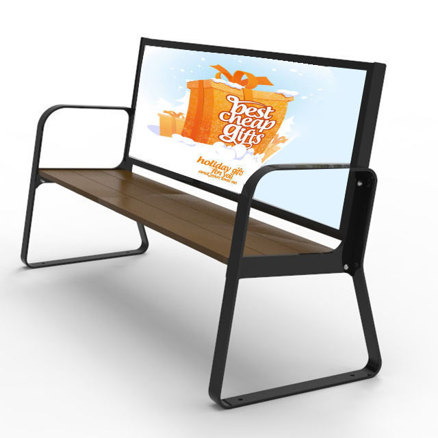 Wholesale Garden Park Public Waiting Bench Customize Wooden Advertising Bench