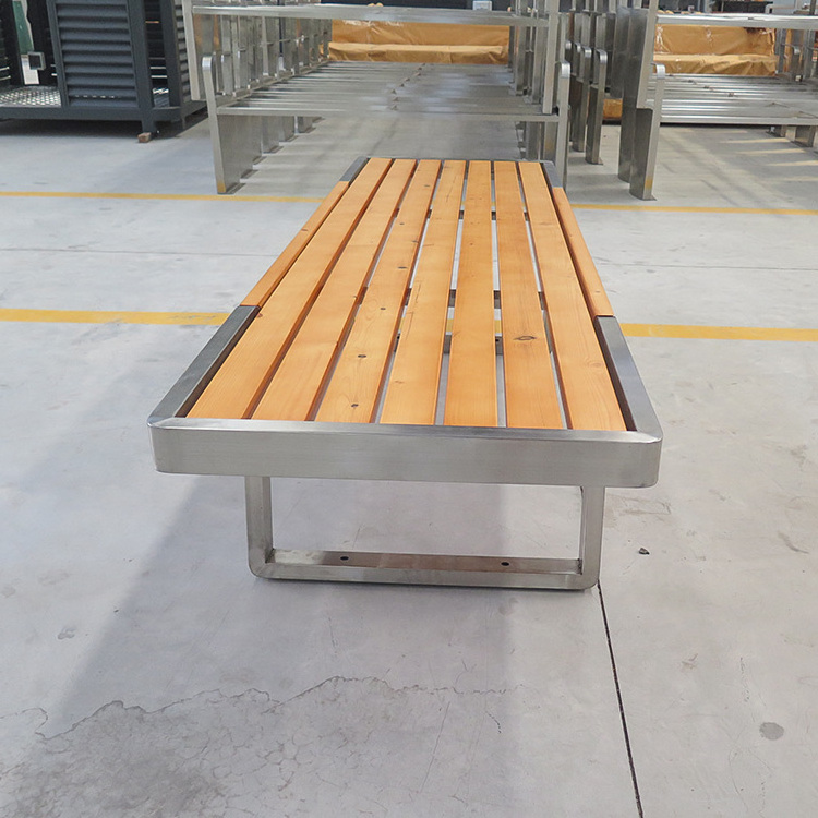 Factory Customized wooden modern park bench Long Bench Street Furniture Patio Outdoor Bench