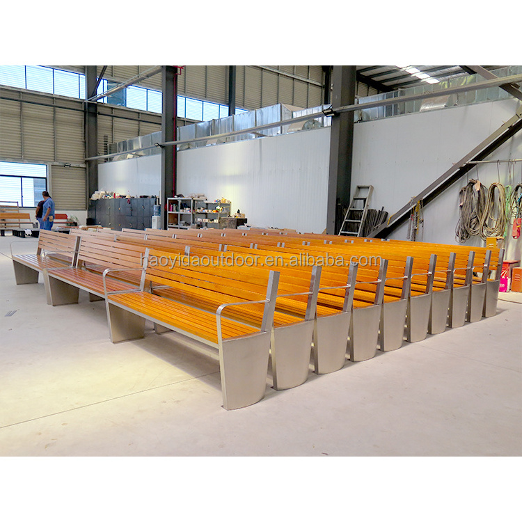 Factory Customized stainless steel plastic park wooden bench outdoor bench