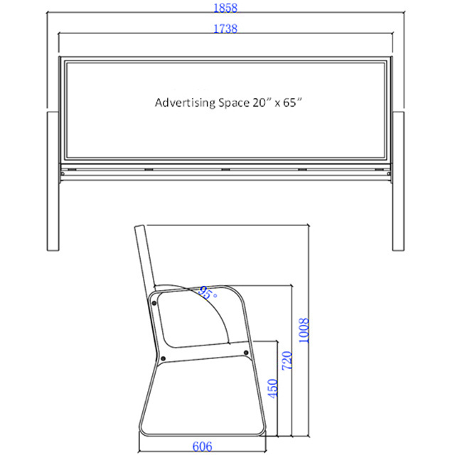 Wholesale Garden Park Public Waiting Bench Customize Wooden Advertising Bench