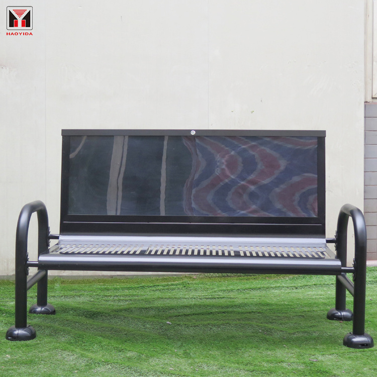 Factory Sale Outdoor Public Steel Advertising Bench Customized Metal Bench Seat