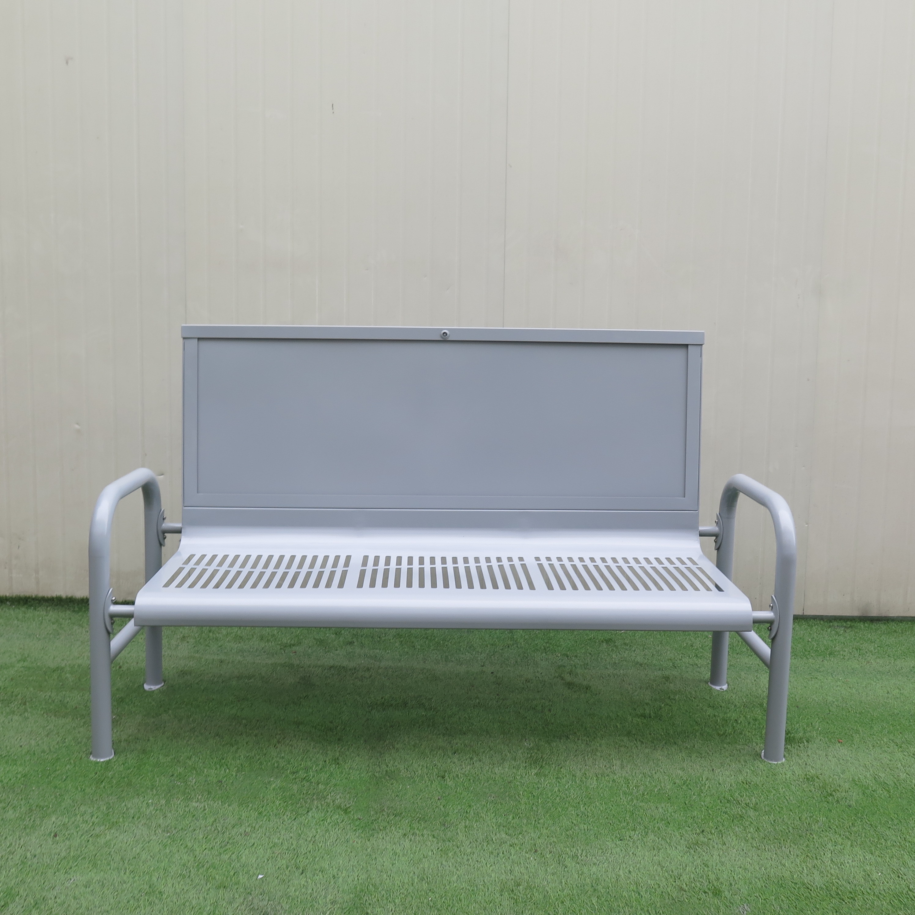 Hot Sale Outdoor Metal Chair Bench with Arms Advertising benches Outdoor Park Furniture Aluminium Bench