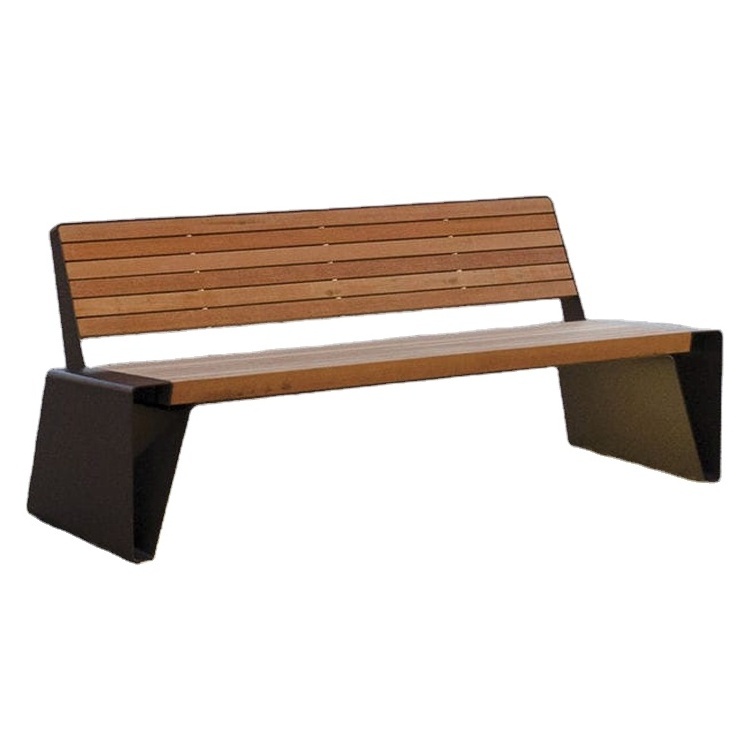 Park Outdoor Steel luxury bench long back chair Public Street garden Seating patio bench