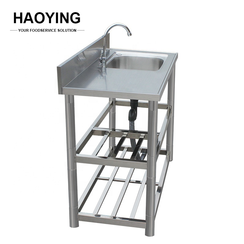 kitchen restaurant outdoor washing heavy duty table with foshan stainless steel sink