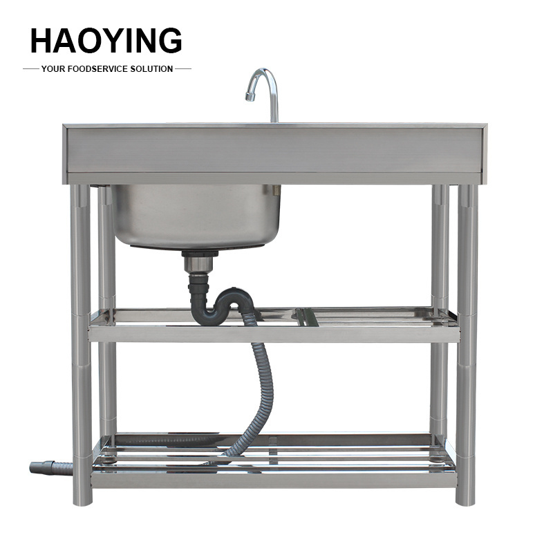 kitchen restaurant outdoor washing heavy duty table with foshan stainless steel sink