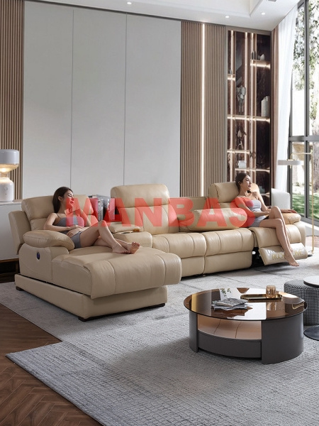 Experience Ultimate Comfort with Linlamlim Italian Genuine Leather Electric Recliner Sofa Set Power Reclining Couch Theater Sofa