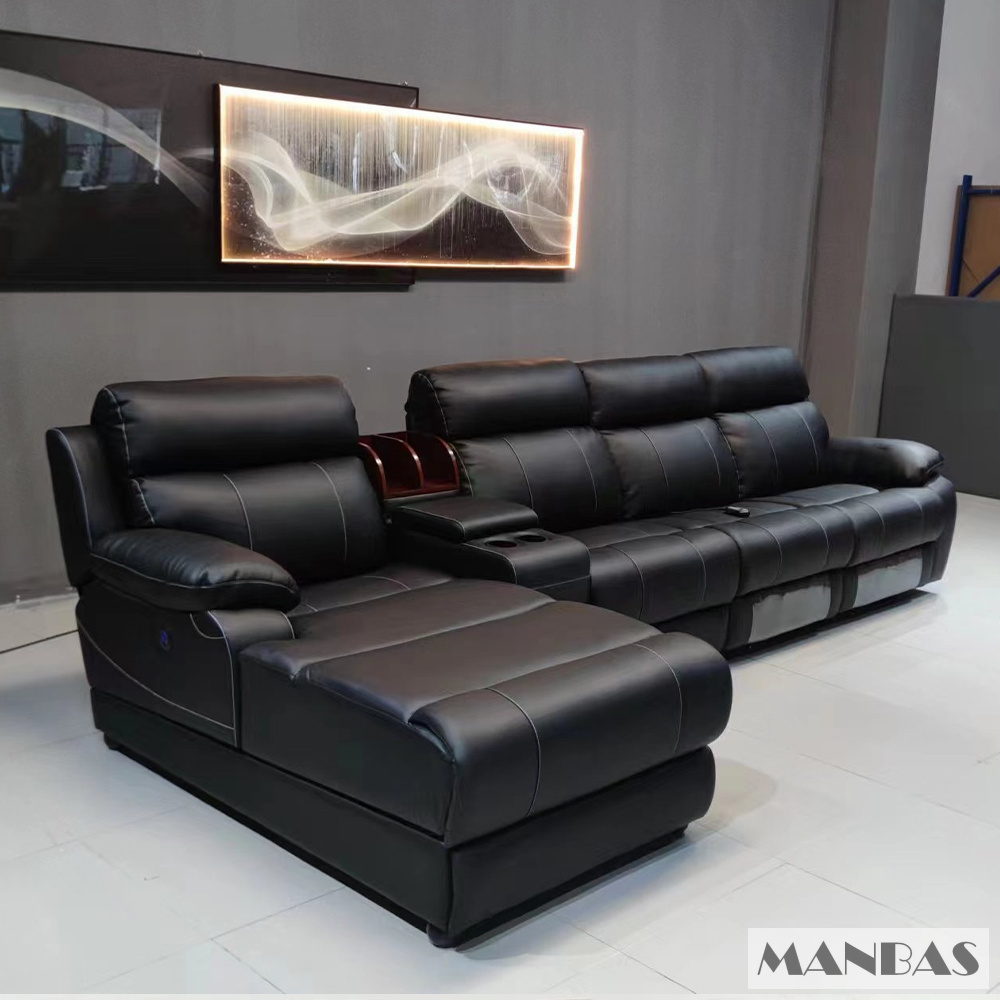 Experience Ultimate Comfort with Linlamlim Italian Genuine Leather Electric Recliner Sofa Set Power Reclining Couch Theater Sofa