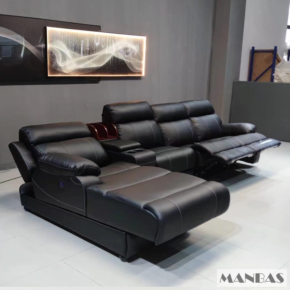 Experience Ultimate Comfort with Linlamlim Italian Genuine Leather Electric Recliner Sofa Set Power Reclining Couch Theater Sofa