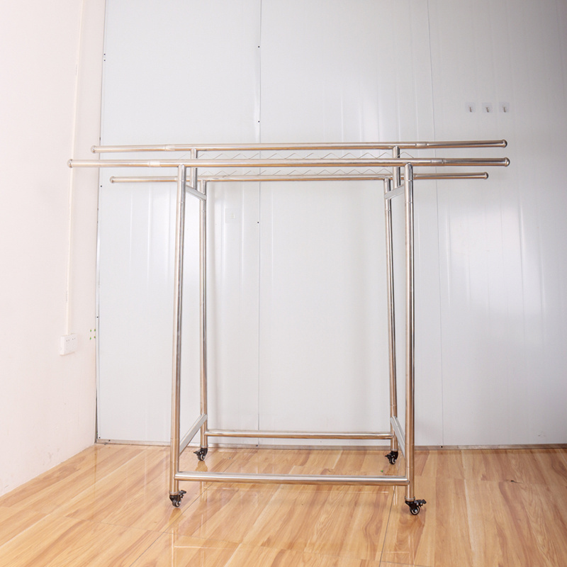 High quality Metal  garment stand clothes shop display rack stainless steel clothes hanger