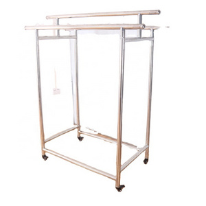 High quality Metal  garment stand clothes shop display rack stainless steel clothes hanger