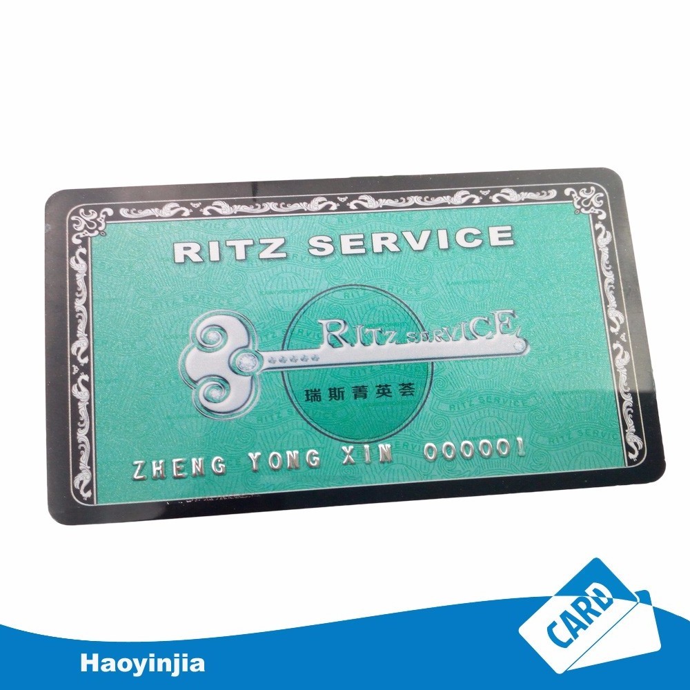 Custom printing PVC Plastic card with embossing credit card numbers