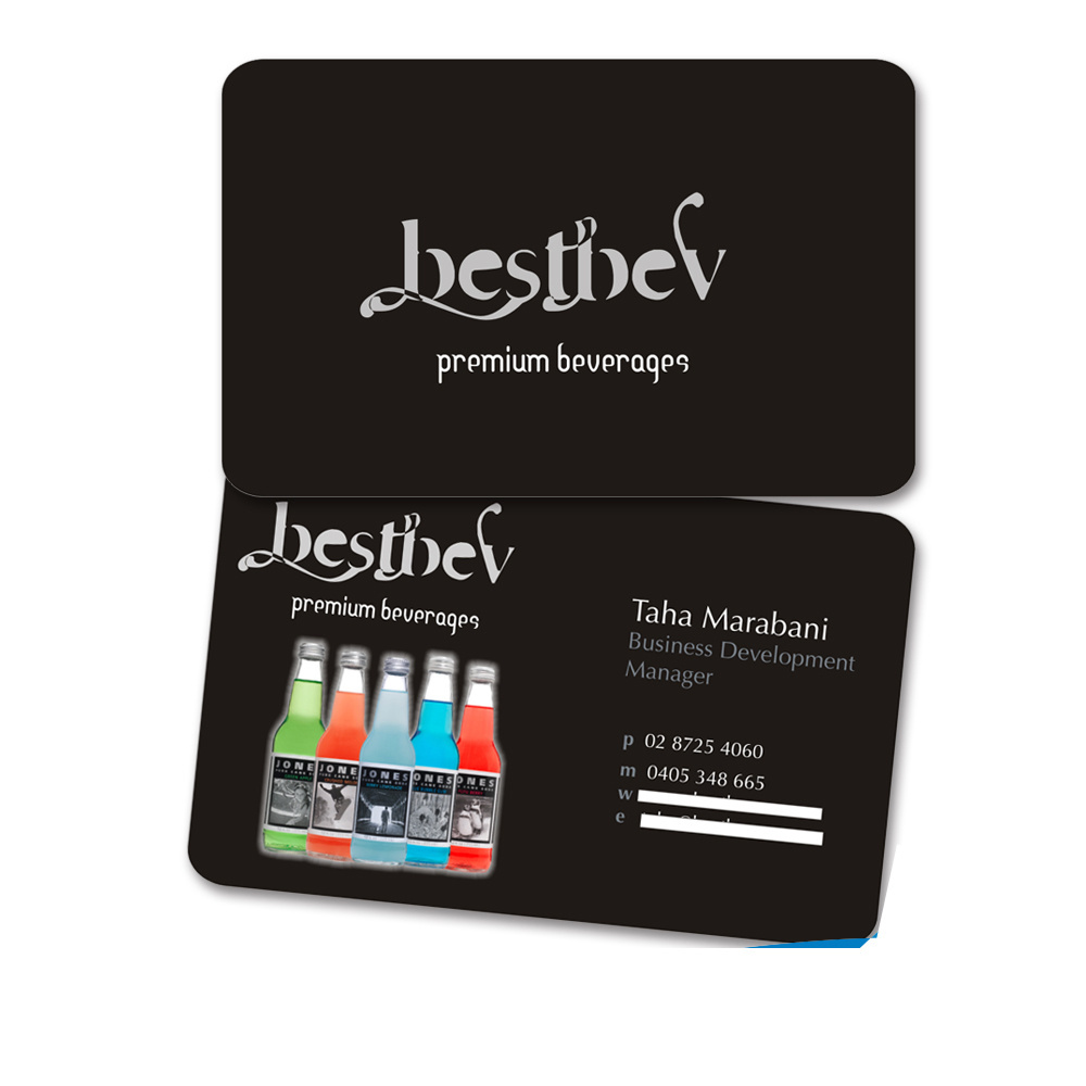 Custom Full Color Plastic PVC Visiting Name Card Black Business Card Printing