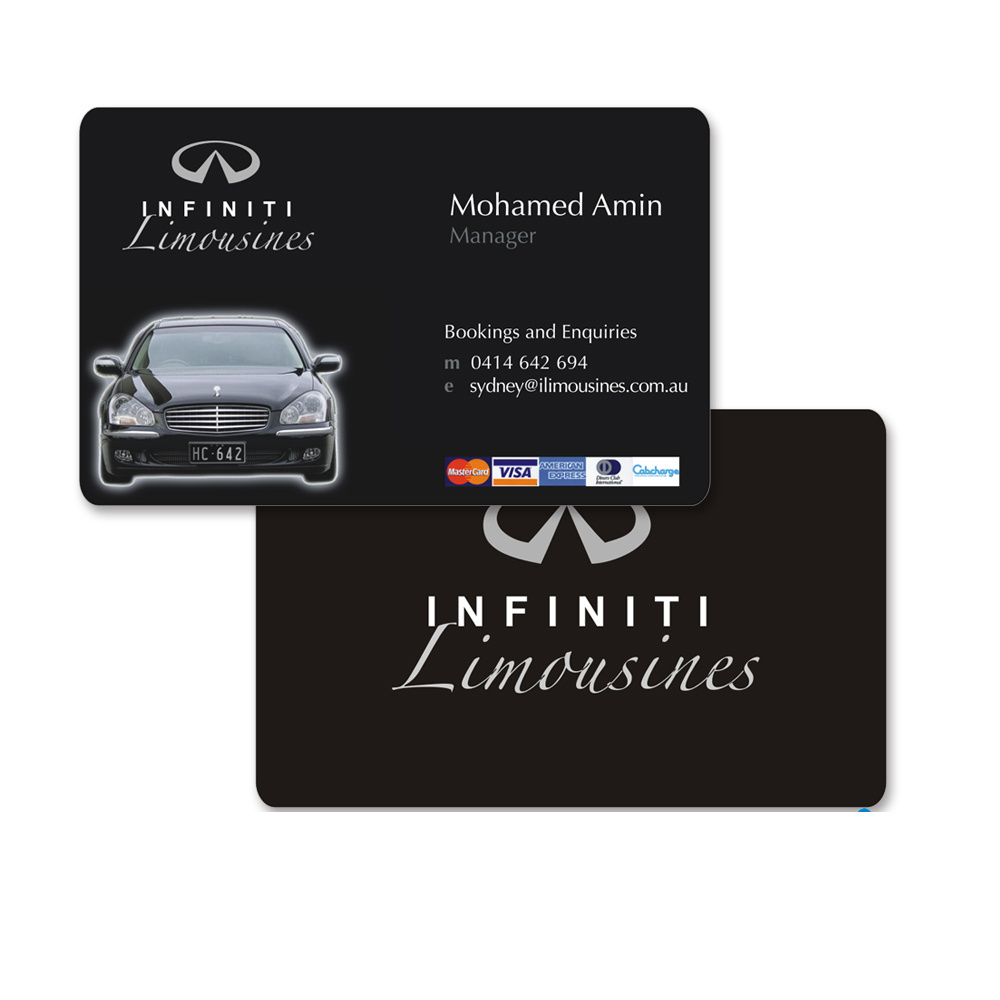 Custom Full Color Plastic PVC Visiting Name Card Black Business Card Printing