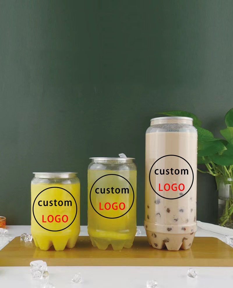 Easy to pull Can Drink Tea Juice Milk Container Plastic Soda Coffee Bottle Disposable 250ML 330ML 500ML  PET Transparent