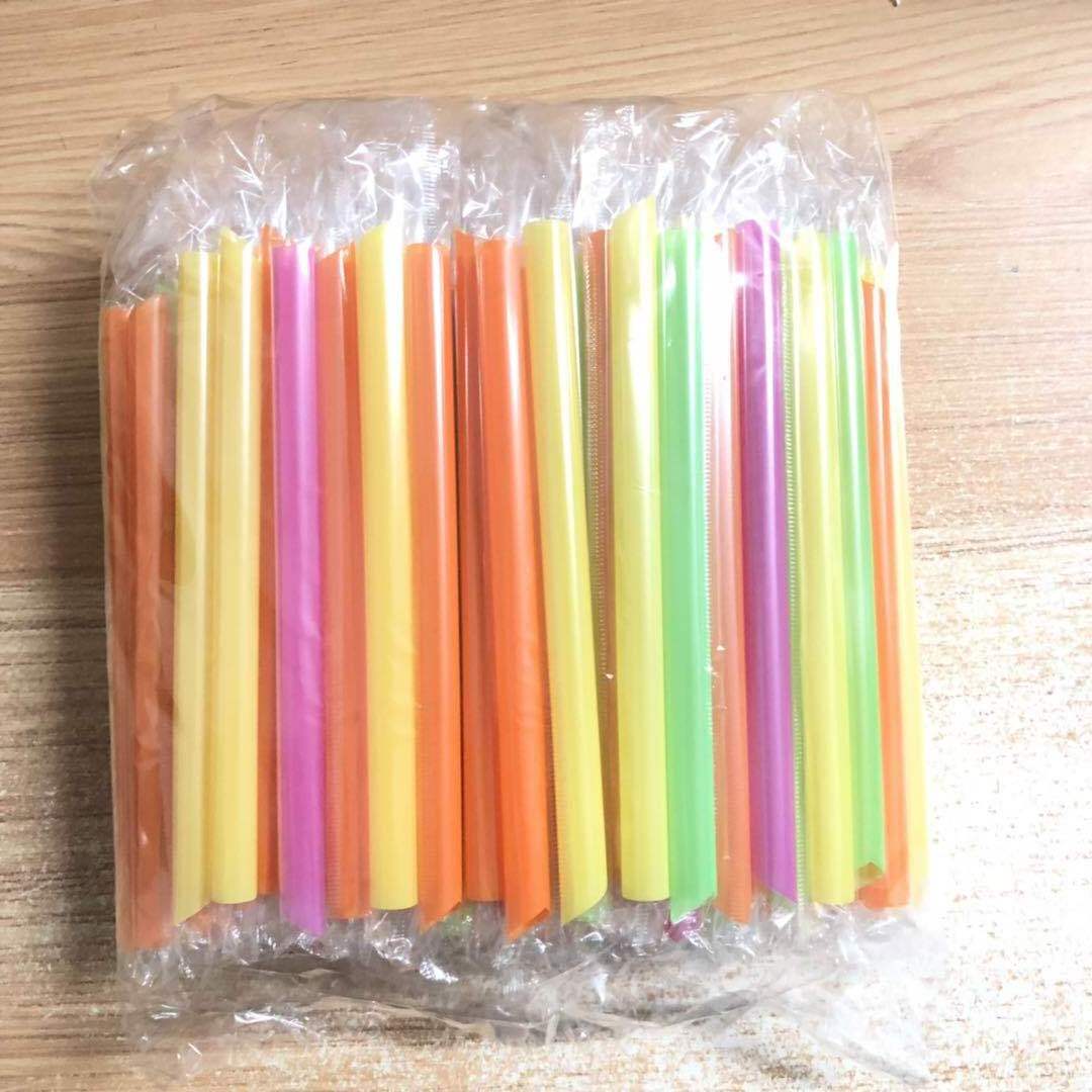 Professional Manufacture Custom  Disposable Boba Straw Plastic Disposable Bubble Tea Straw