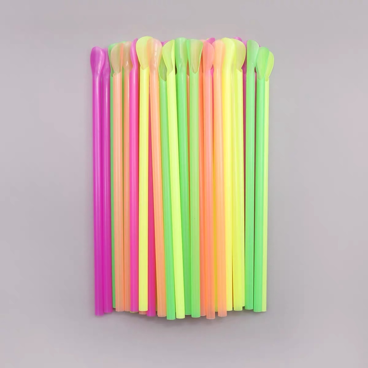 Plastic Disposable sand and ice spoon straw pp 6*200mm